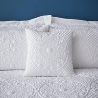 Mandalay White Square Cushion White