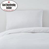 Non Iron Plain Dye White Walled Pillowcase White