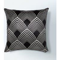 Geo Foil Cushion Black