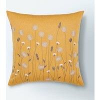 Scandi Floral Cushion Ochre