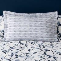Zen Navy Oxford Pillowcase Navy Blue and White