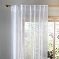 Scandi Floral Ochre Hidden Tab Top Single Voile Ochre