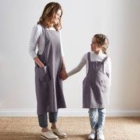 Cotton Cross Over Apron Charcoal
