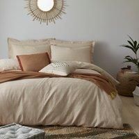 Amberley Waffle Natural 100% Cotton Duvet Cover and Pillowcase Set Natural