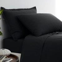 Pure Cotton Oxford Pillowcase Black