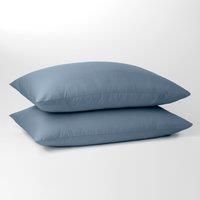 Pure Cotton Standard Pillowcase Pair Denim Blue