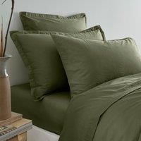Soft Washed Cotton Continental Pillowcase Olive (Green)