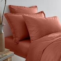 Soft Washed Cotton Standard Pillowcase Pair Terracotta