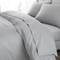 Hotel Cotton 230 Thread Count Sateen Flat Sheet Silver
