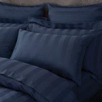 Hotel Cotton 230 Thread Count Stripe Standard Pillowcase Pair Navy