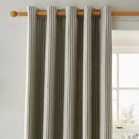 Churchgate Herringbone Stripe Olive Eyelet Curtains Olive