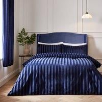 Hotel Velour Stripe Duvet Cover & Pillowcase Set