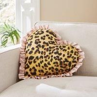 Heart Shaped Leopard Frill Cushion