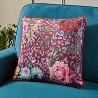 Leopard Floral Square Cushion Cover