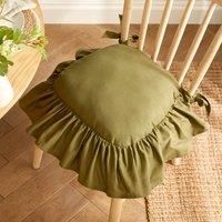 Olive Frill Seat Pad