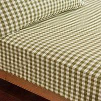 Portloe Gingham Woven Cotton Fitted Sheet