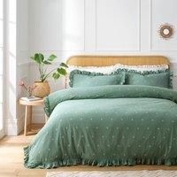 Zendaya Frilled 100% Cotton Duvet Cover and Pillowcase Set