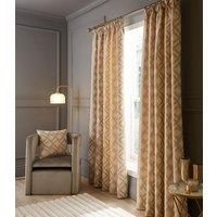 Luxe Jacquard Geo Pencil Pleat Curtains