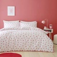 Red Hearts 100% Cotton Duvet Cover and Pillowcase Set