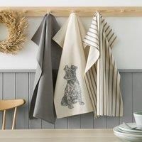 Set of 3 Schnauzer Dog Tea Towels