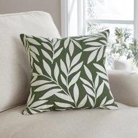 Crewelwork Leaf Square Cushion Cover