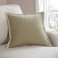 Leaf Embriodered Edge Square Cushion Cover