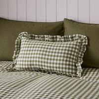 Portloe Frilled Cotton Rectangle Cushion Cover