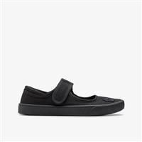 Clarks Girl/'s Hopper Go Ballet School Shoes, Black Fabric, 1 UK