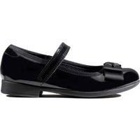 Clarks Scala Tap Girls School Shoes 10.5 UK Child Narrow Black Patent