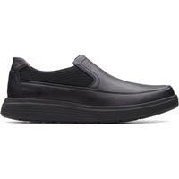 Clarks Un Abode Go Leather Shoes in Black Standard Fit Size 6.5