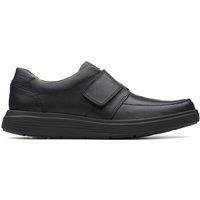 Clarks Un Abode Strap Leather Shoes In Black Standard Fit Size 7