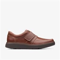 Clarks Men/'s Un Abode Strap Loafer, Dark Tan Lea, 8 UK