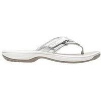 Clarks Brinkley Sea Synthetic Sandals in Silver Standard Fit Size 8