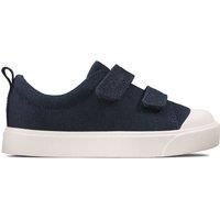 Clarks Unisex Kids City Bright Low Top Sneakers, Blue Navy Canvas Navy Canvas, 4 UK Child