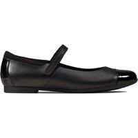 Clarks Scala Gem Youth Leather Shoes in Black Extra Narrow Size 4