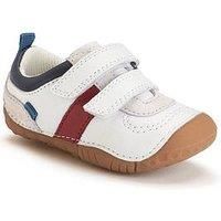 Start-Rite Zap White Leather/Suede Baby Boys Rip Tape Pre-Walking Trainers