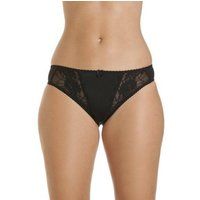 Camille Womens Underwear Three Pack Classic Style Black Floral Lace Midi Bikini Briefs 22
