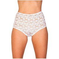 Camille Womens Three Pack Maxi Comfortable Briefs with Floral Lace Detail