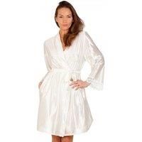 Camille Womens Luxury Ivory Chemise and Dressing Gown Set 18-20
