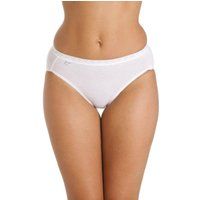 Camille Womens Ladies Three Pack Cotton Rich High Leg Briefs in White 10