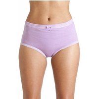 Camille Womens Ladies 3 Pairs 100% Cotton Purple Mix Full Comfort Briefs 28-30