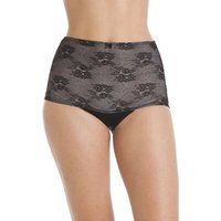 Camille Women's Two Pack Seamfree High Waist Floral Mesh Briefs Ladies Undies