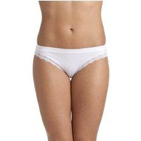 Camille Women's Midi Briefs in White Seam Free Soft Comfort Knickers 2 Pack Set