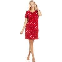 Camille Red Heart Print Cotton Nightdress