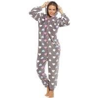 Camille Ladies Heart Print Supersoft Onesie, Multicoloured, 18-20