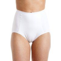 Camille Pack of 2 White High Waisted Support Briefs / Knickers - Full Coverage