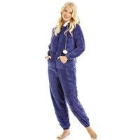 Camille Women's Supersoft Hooded Onesie in Navy | Size: 18-20