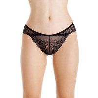 Camille Women's Three Pack Lace Brazilian Briefs in Black | Size: 16