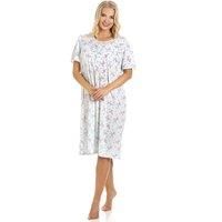 Camille Womens Classic Nightwear Polycotton Short Sleeve Floral Nightdresses