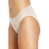 Camille Women's Three Pack Lace Front HI-Leg Briefs in Beige | Size: 18